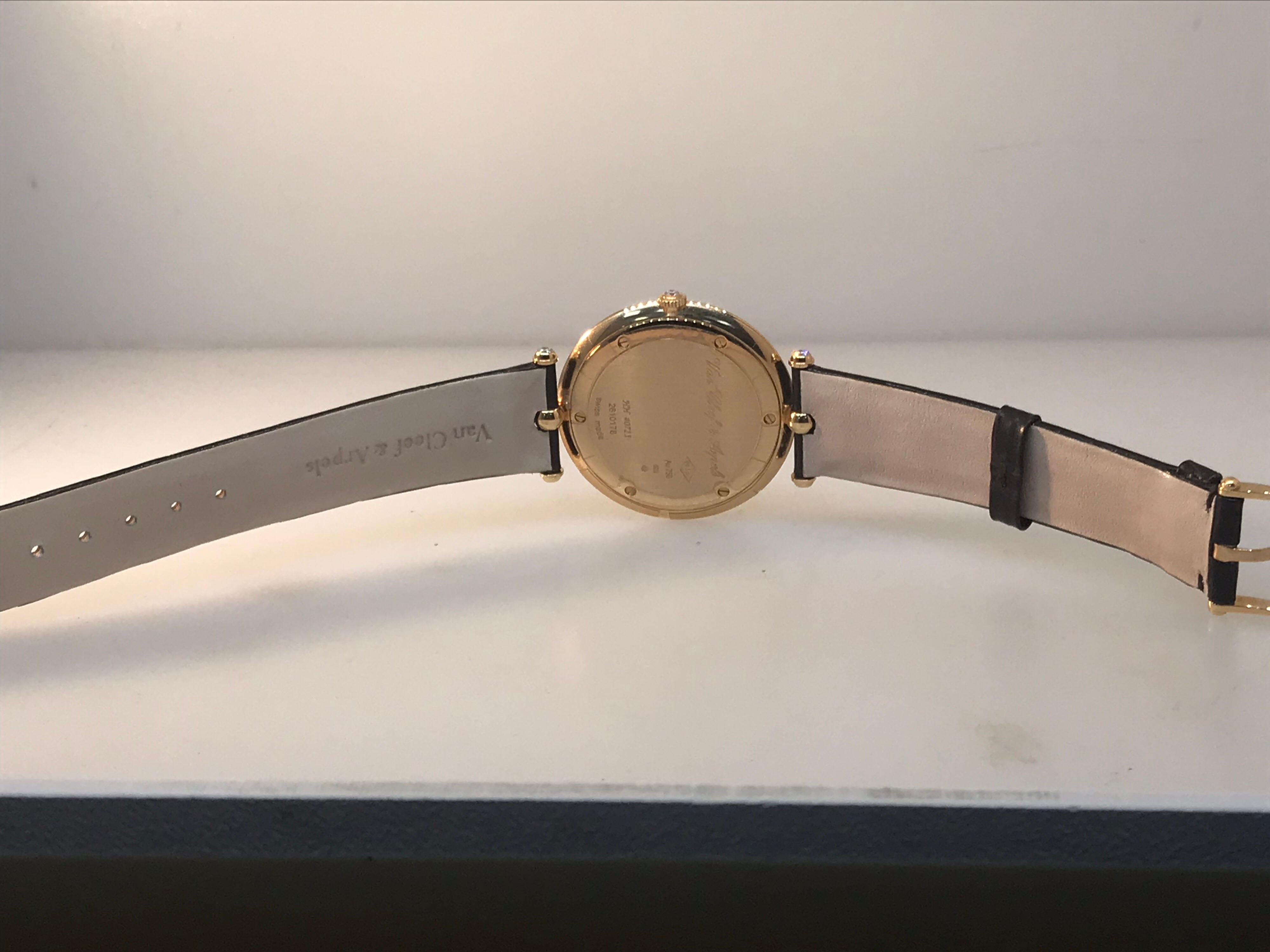 Van Cleef & Arpels Pierre Arpels Rose Gold Diamond Bezel Watch VCARO3GL00 For Sale 7