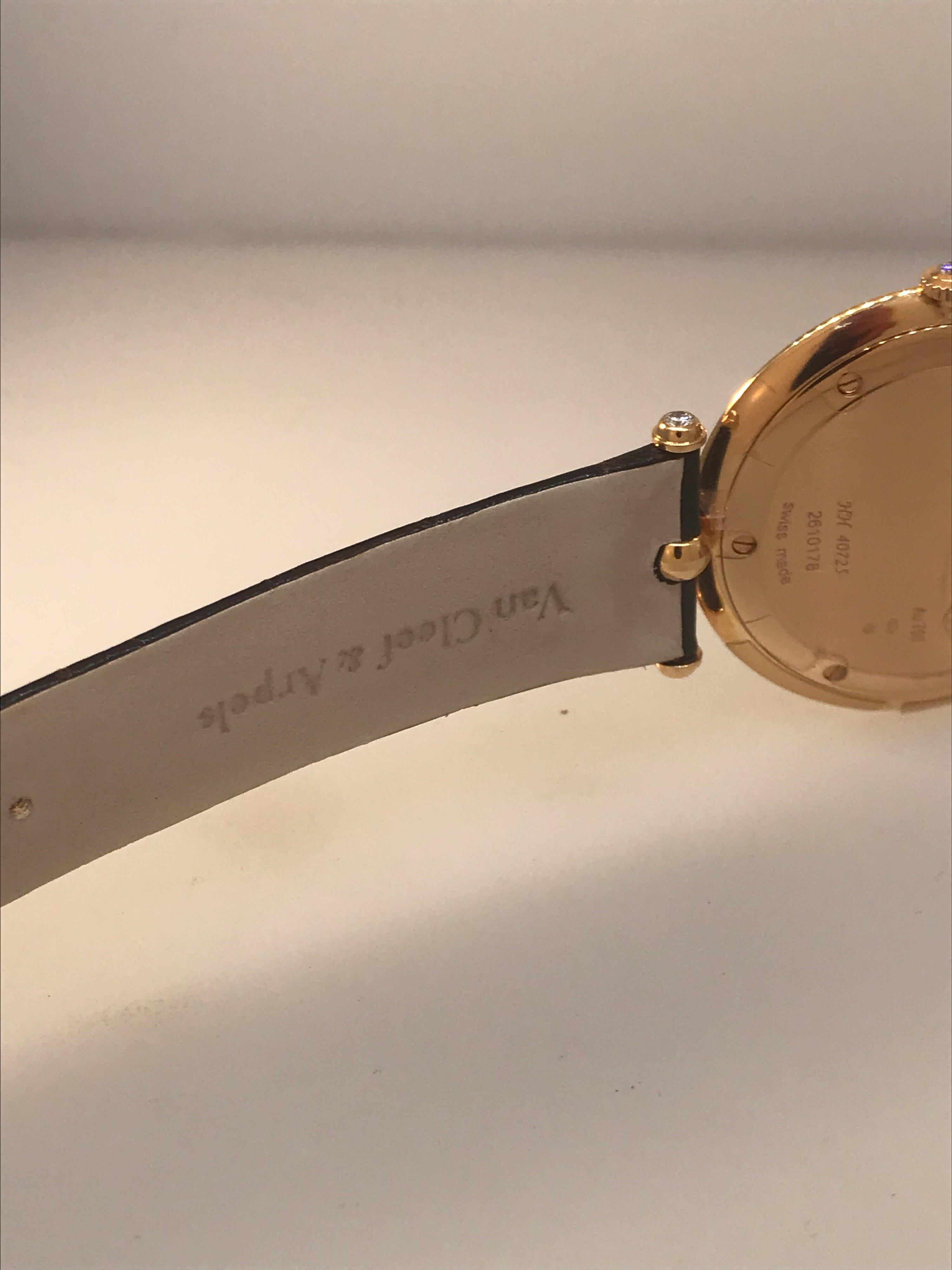 Van Cleef & Arpels Pierre Arpels Rose Gold Diamond Bezel Watch VCARO3GL00 For Sale 8