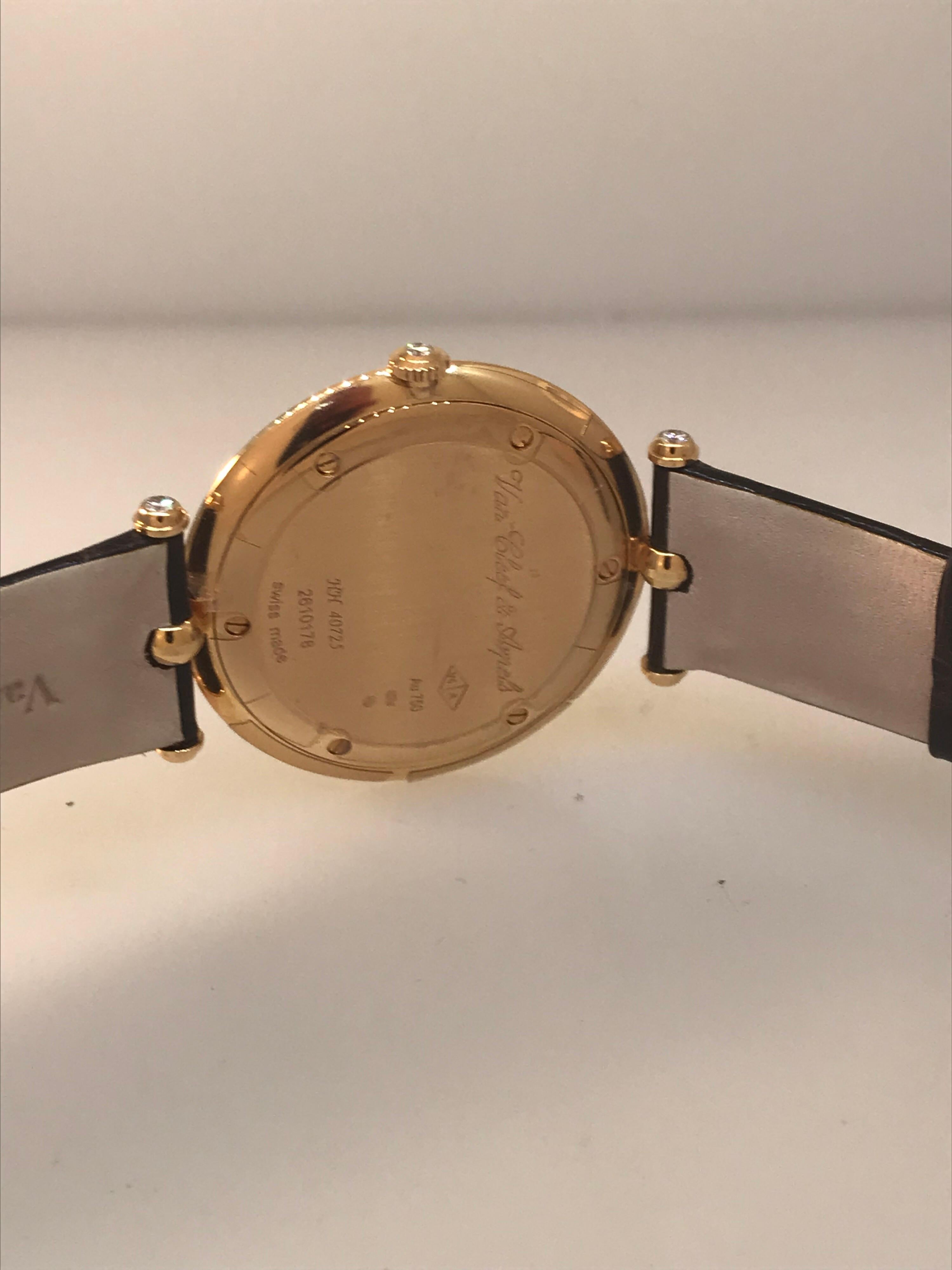 Van Cleef & Arpels Pierre Arpels Rose Gold Diamond Bezel Watch VCARO3GL00 For Sale 5