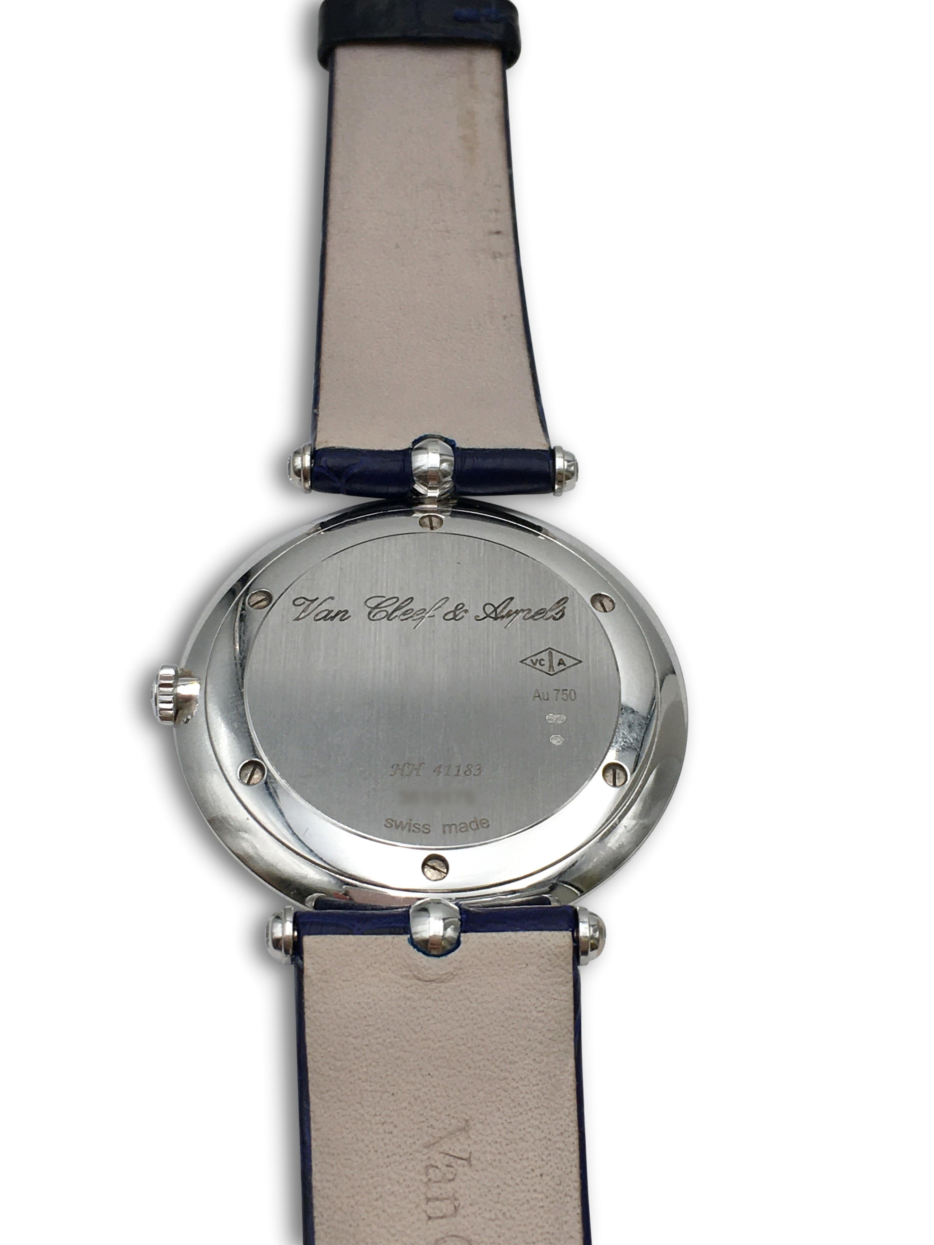Women's Van Cleef & Arpels 'Pierre Arpels' White Gold and Diamond Watch