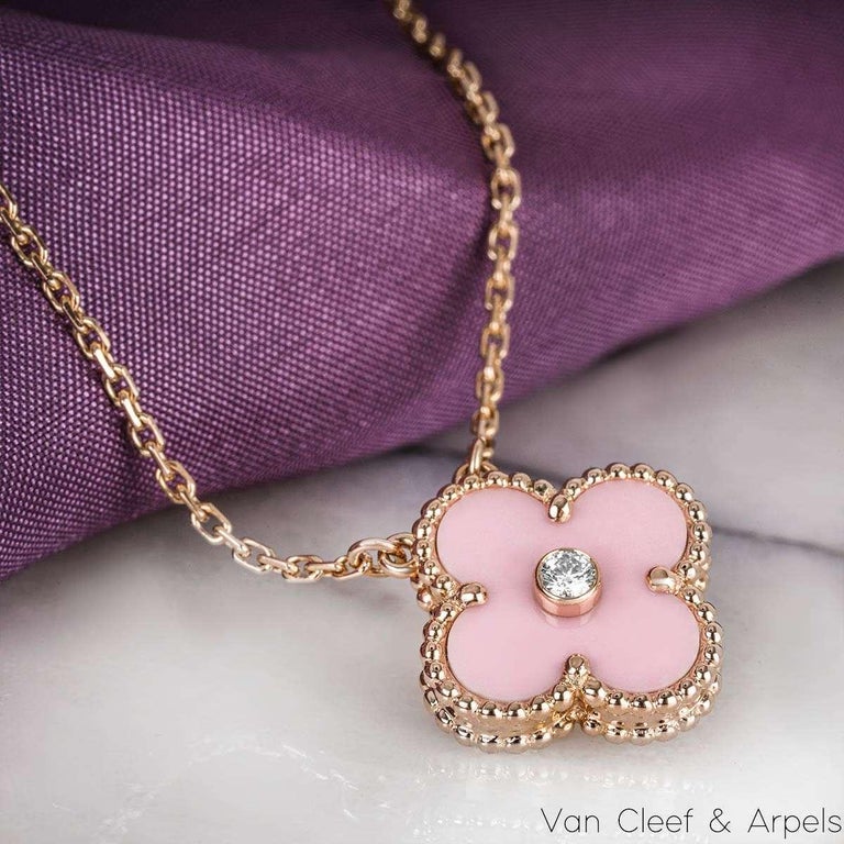 Pink Vintage Alhambra Pendant Van Cleef Van Cleef Arpels Vintage