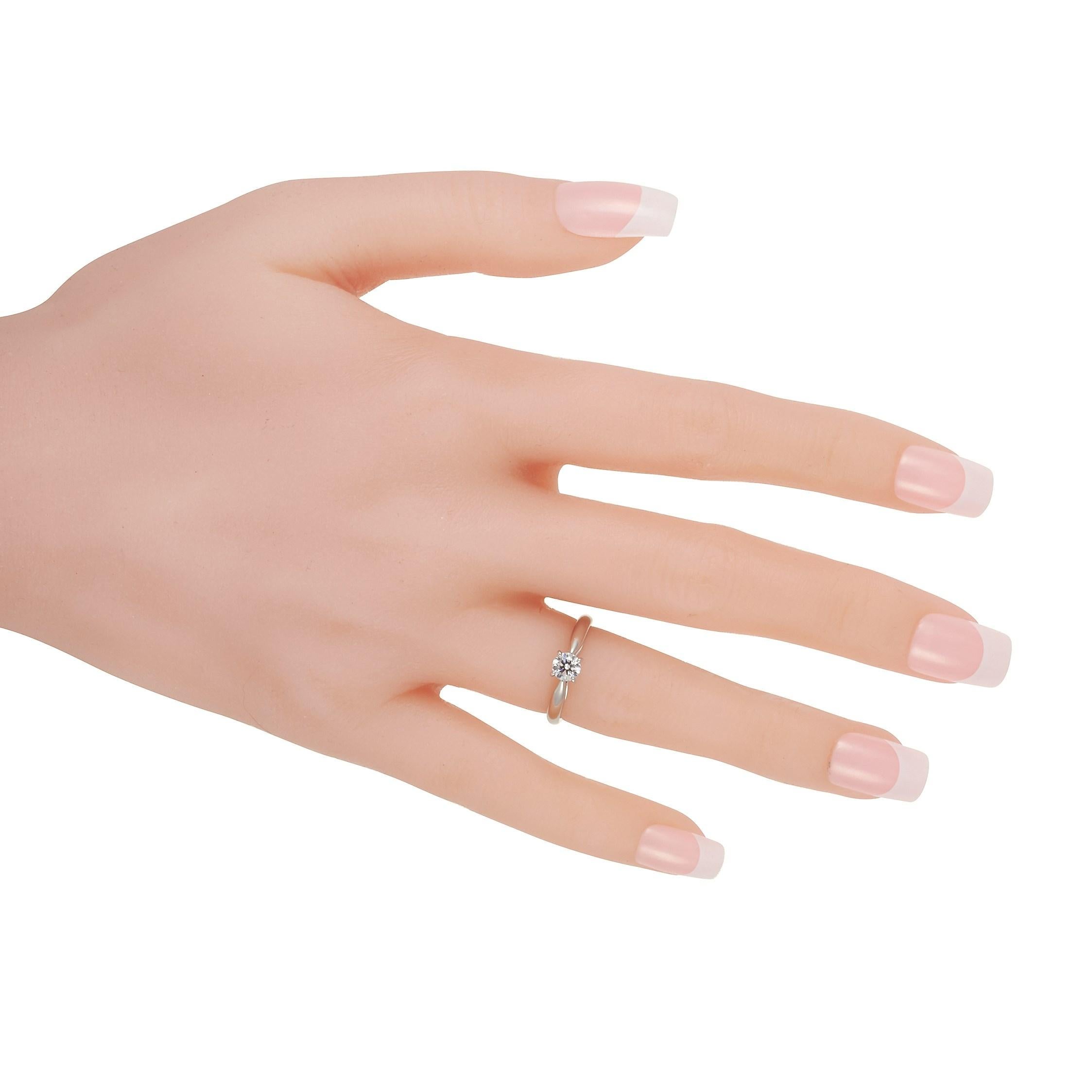 Mixed Cut Van Cleef & Arpels Platinum 0.40 Carat Diamond Engagement Ring