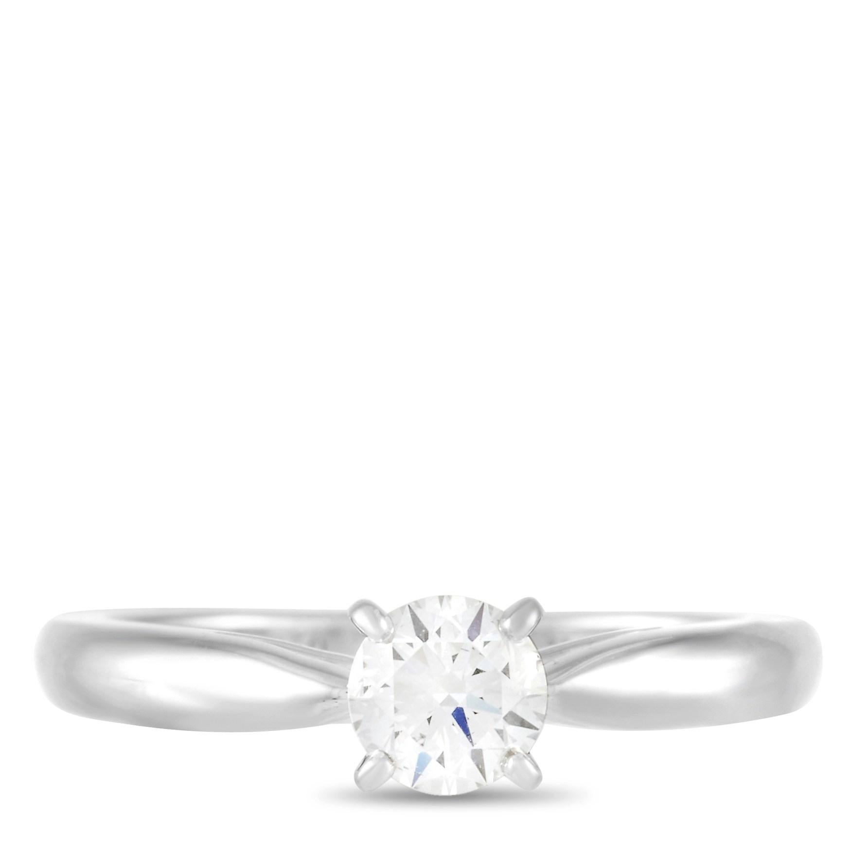 Van Cleef & Arpels Platinum 0.40 Carat Diamond Engagement Ring In Excellent Condition In Southampton, PA