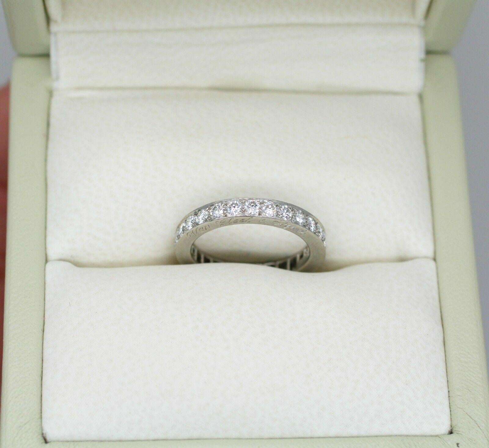 Round Cut Van Cleef & Arpels Platinum 0.89 Carat Diamond Romance Eternity Ring