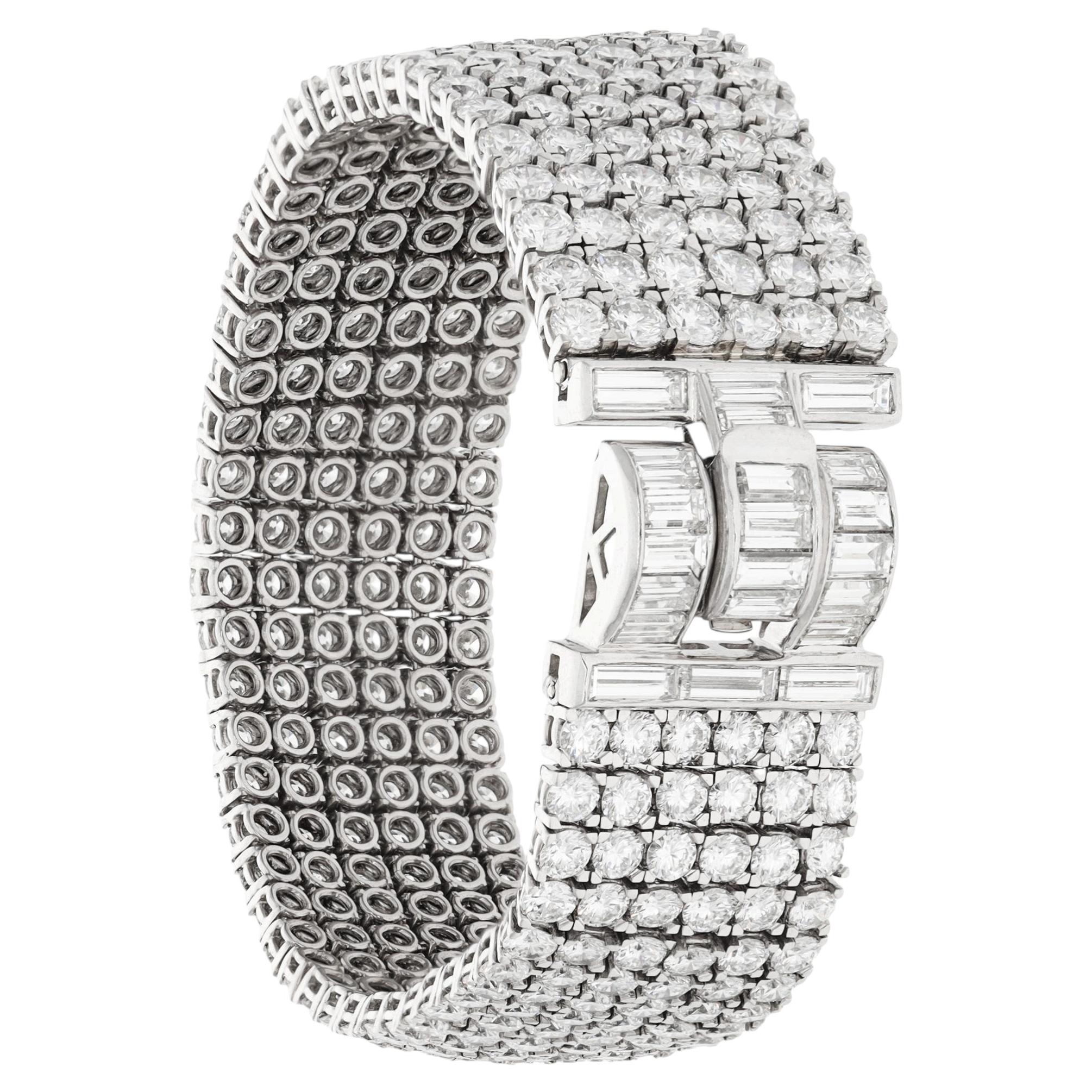 VAN CLEEF & ARPELS 6-reihiges Diamantarmband aus Platin
