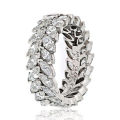 Van Cleef & Arpels Platinum 6.00cttw Double Row Marquise Cut Diamond Band