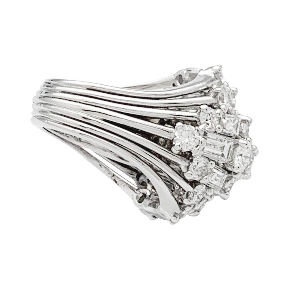 Van Cleef & Arpels Platinum and Diamonds Dome Ring 5