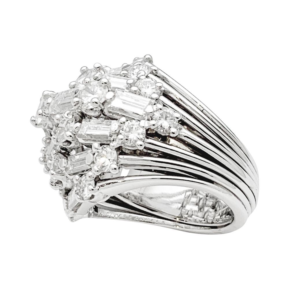 Van Cleef & Arpels Platinum and Diamonds Dome Ring 6