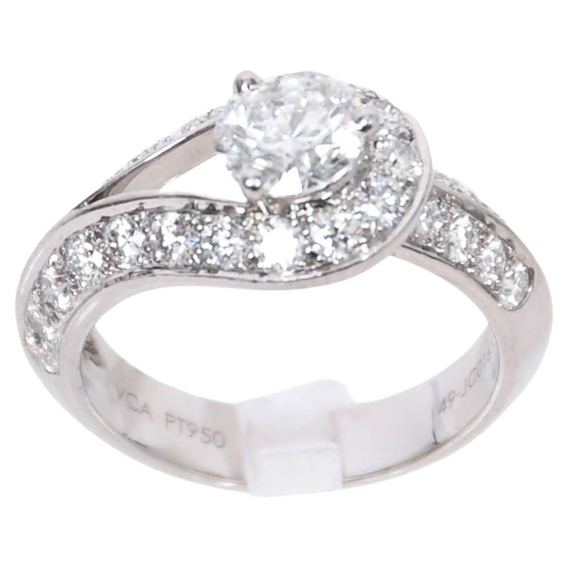 Van Cleef  & Arpels Platin 'Couture Solitär' 0,70CWT DIAMOND Ring GRÖSSE 49