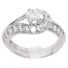 Van Cleef  & Arpels Platin 'Couture Solitär' 0,70CWT DIAMOND Ring GRÖSSE 49