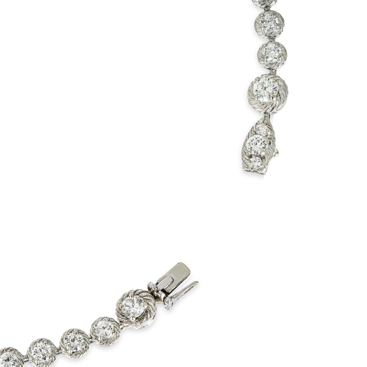 Art Deco Van Cleef & Arpels Platinum Diamond Choker Necklace 10.00ct TDW For Sale