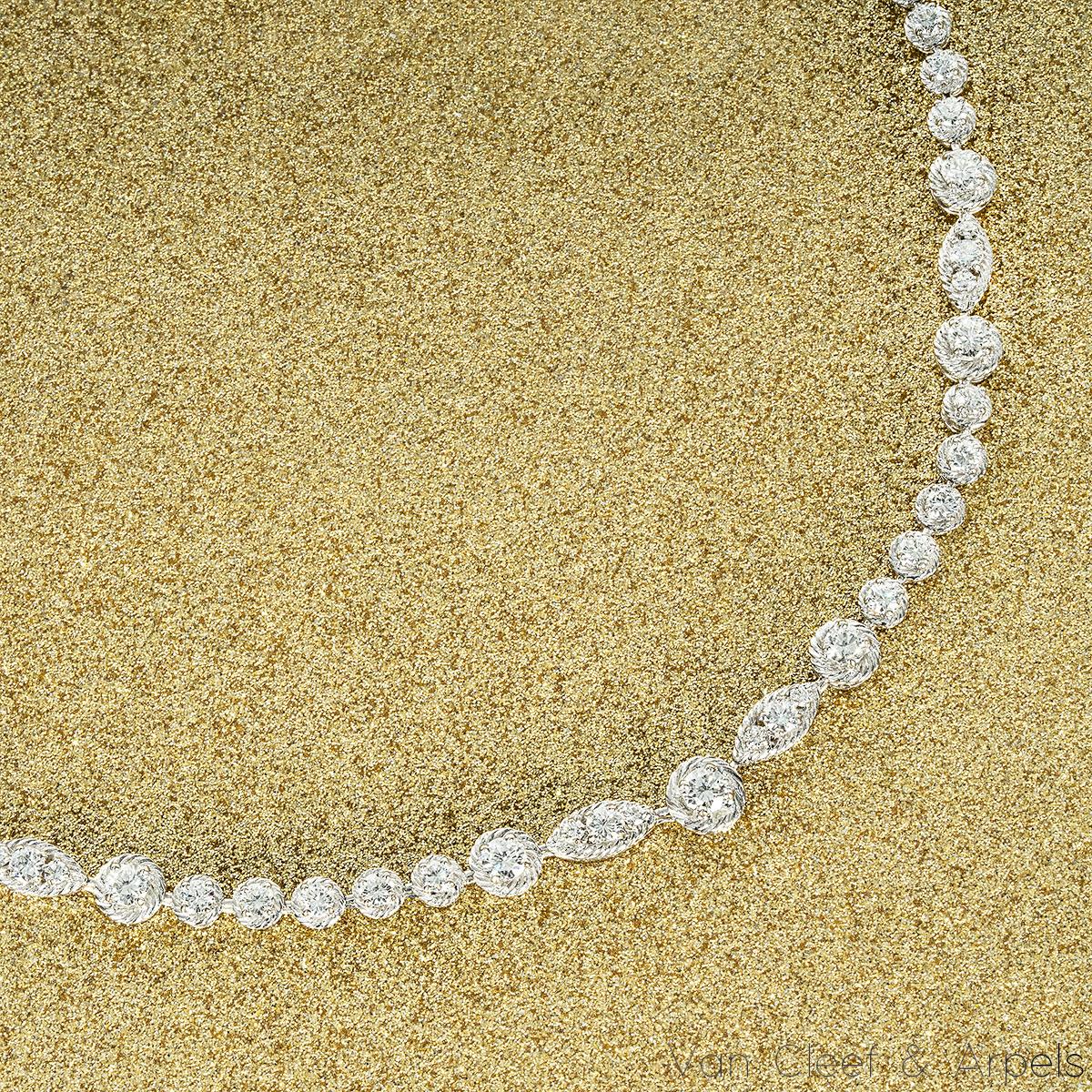 Women's Van Cleef & Arpels Platinum Diamond Choker Necklace 10.00ct TDW For Sale