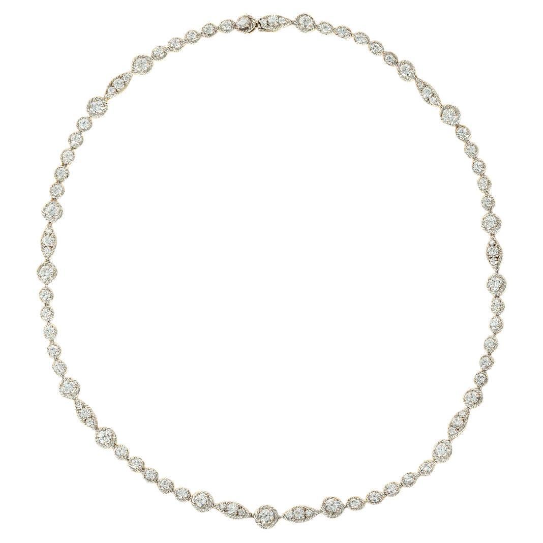 Van Cleef & Arpels Platinum Diamond Choker Necklace 10.00ct TDW For Sale