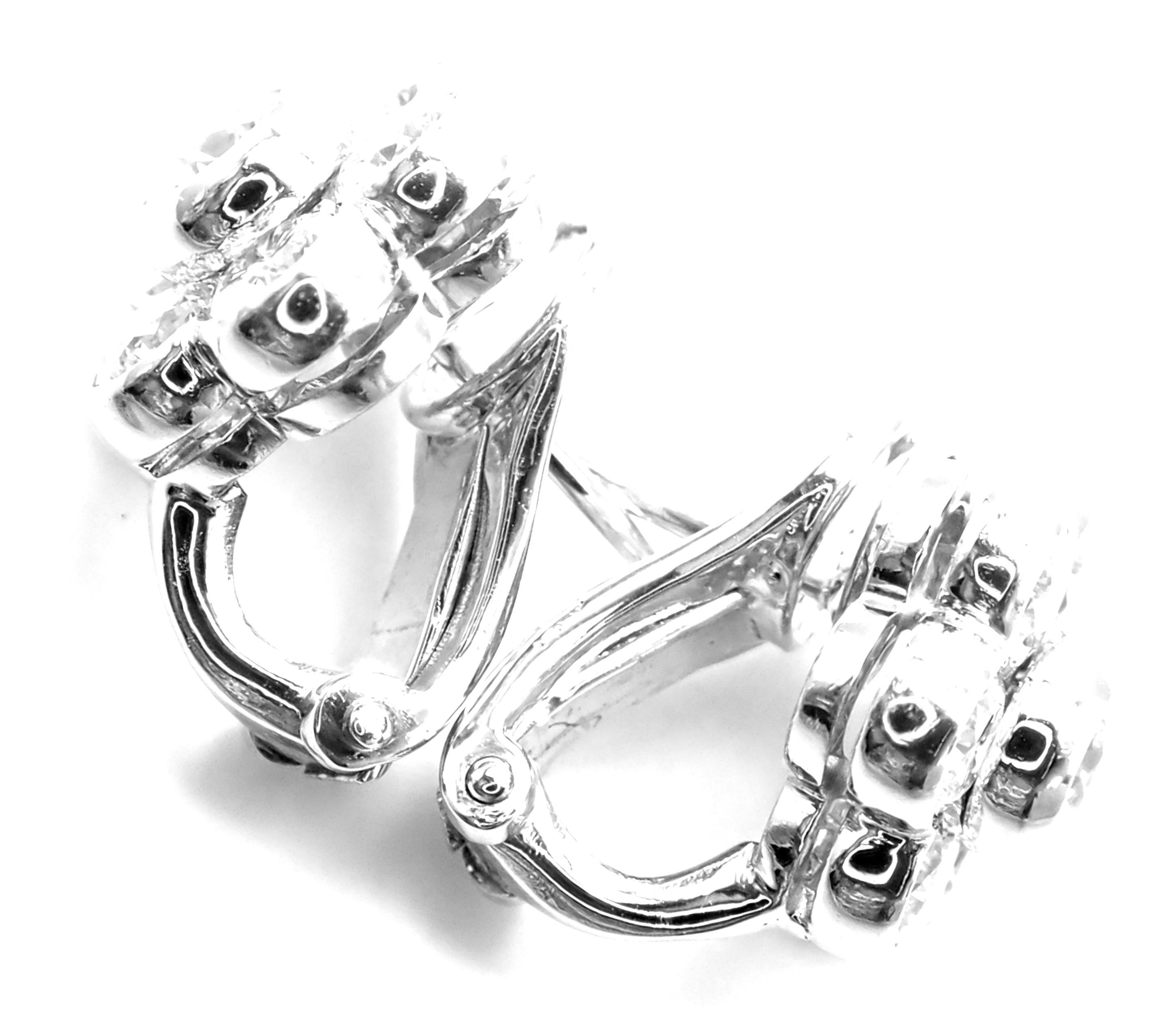 Van Cleef & Arpels Platinum Diamond Flower Earrings 1