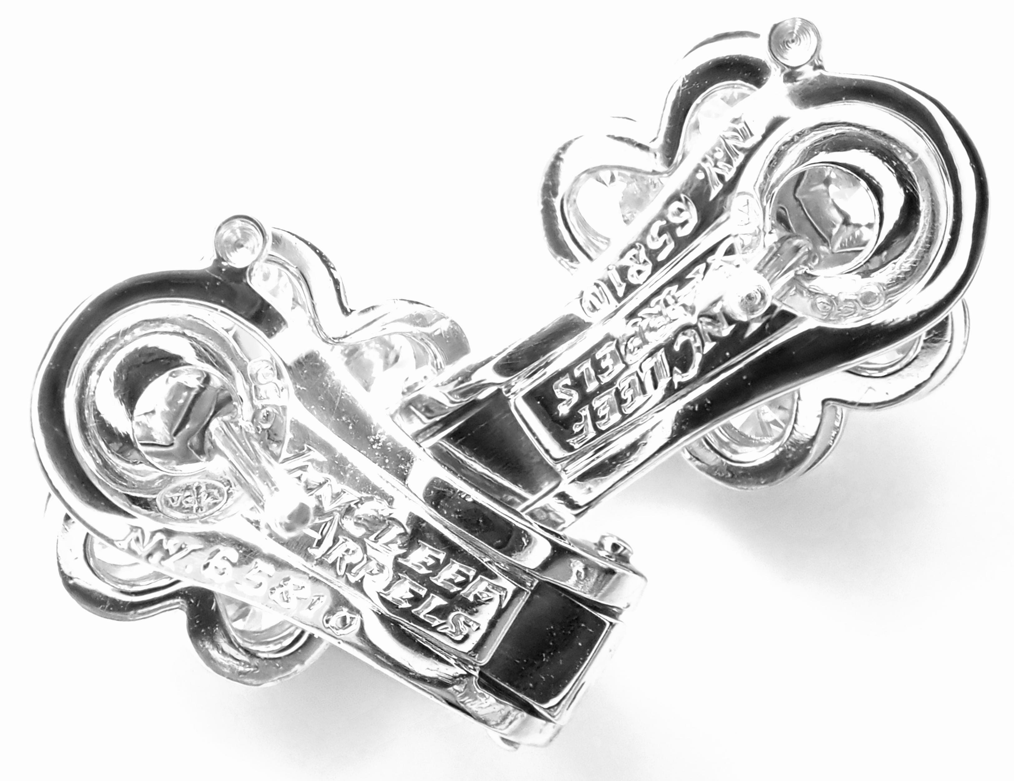 Van Cleef & Arpels Platinum Diamond Flower Earrings 2