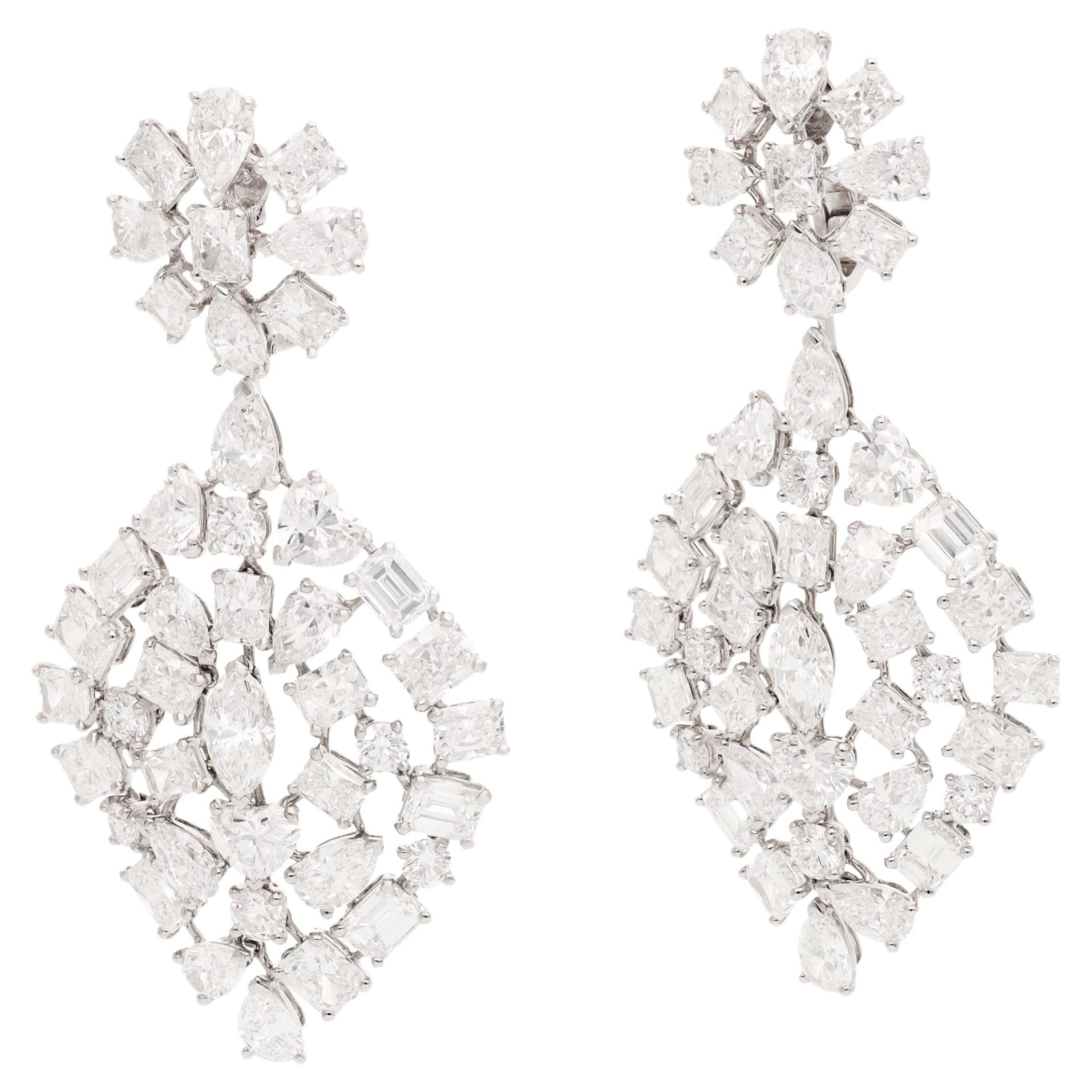 VAN CLEEF & ARPELS Platinum Diamond “Majestueux” Ear Clips