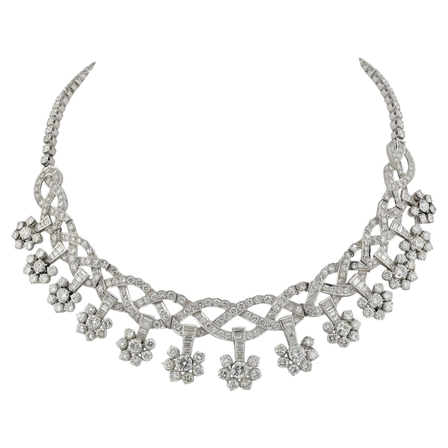 Van Cleef & Arpels Platin-Diamanten-Halskette, 35,00 Karat