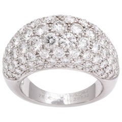 Van Cleef & Arpels Platinum Dome Ring with Diamonds