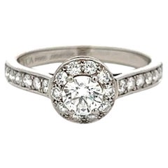 Van Cleef & Arpels Verlobungsring aus Platin mit runden Diamanten (0,77 Karat), E, VVS2, GIA