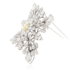 VAN CLEEF & ARPELS Platinum Fancy Intense Yellow Diamond Maltese Cross Brooch