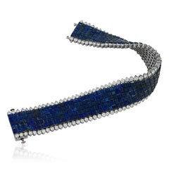 VAN CLEEF & ARPELS Platinum Mystery-Set Sapphire and Diamond Bracelet