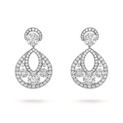 Van Cleef & Arpels Platinum Snowflake Diamond Earrings Small Model
