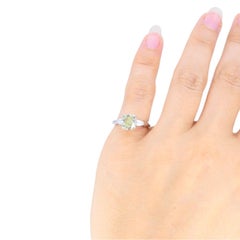 Anello di fidanzamento Van Cleef & Arpels in platino con 3 diamanti gialli, certificato GIA
