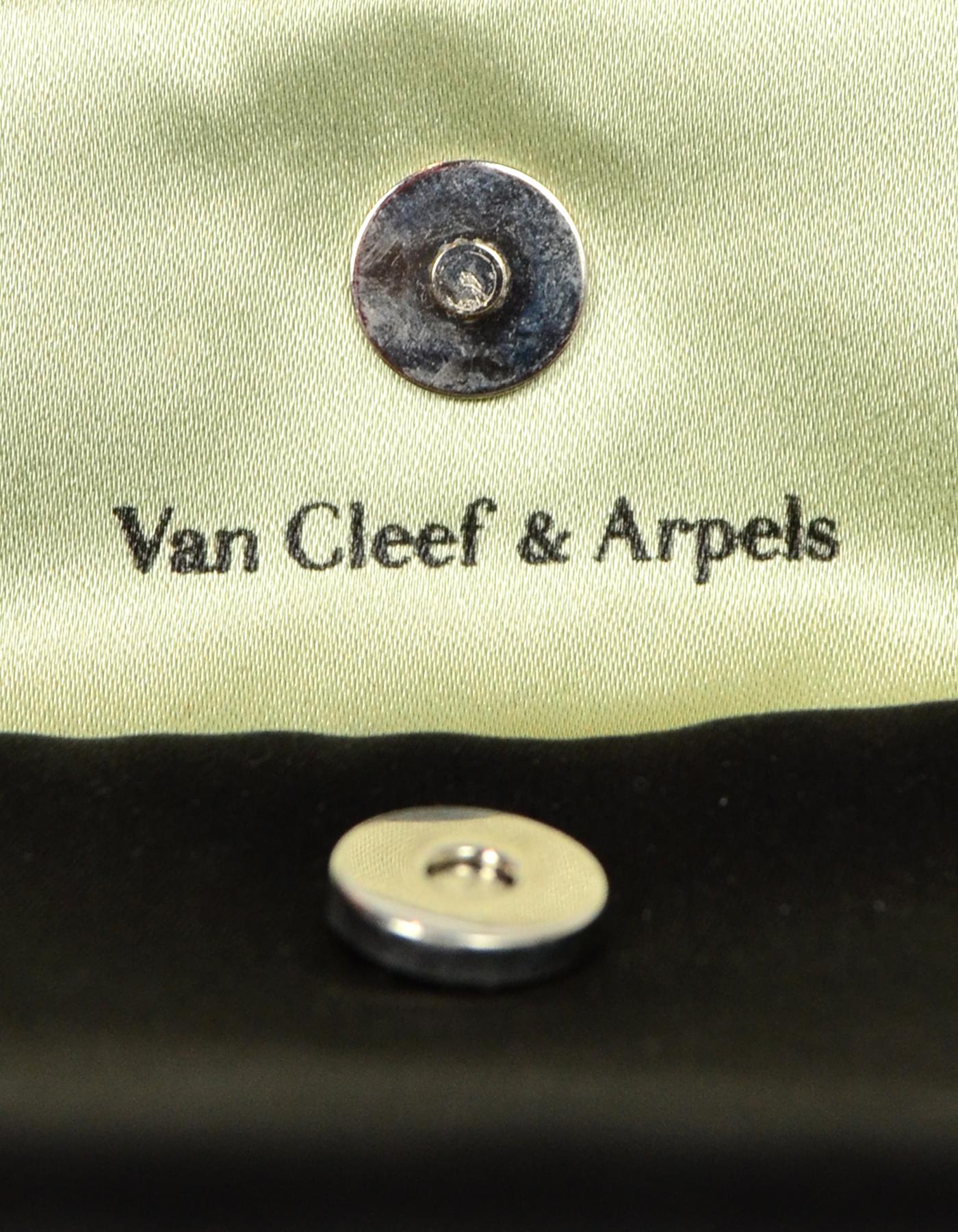 Black Van Cleef & Arpels Pocket Mirror w/ Tassel Pouch