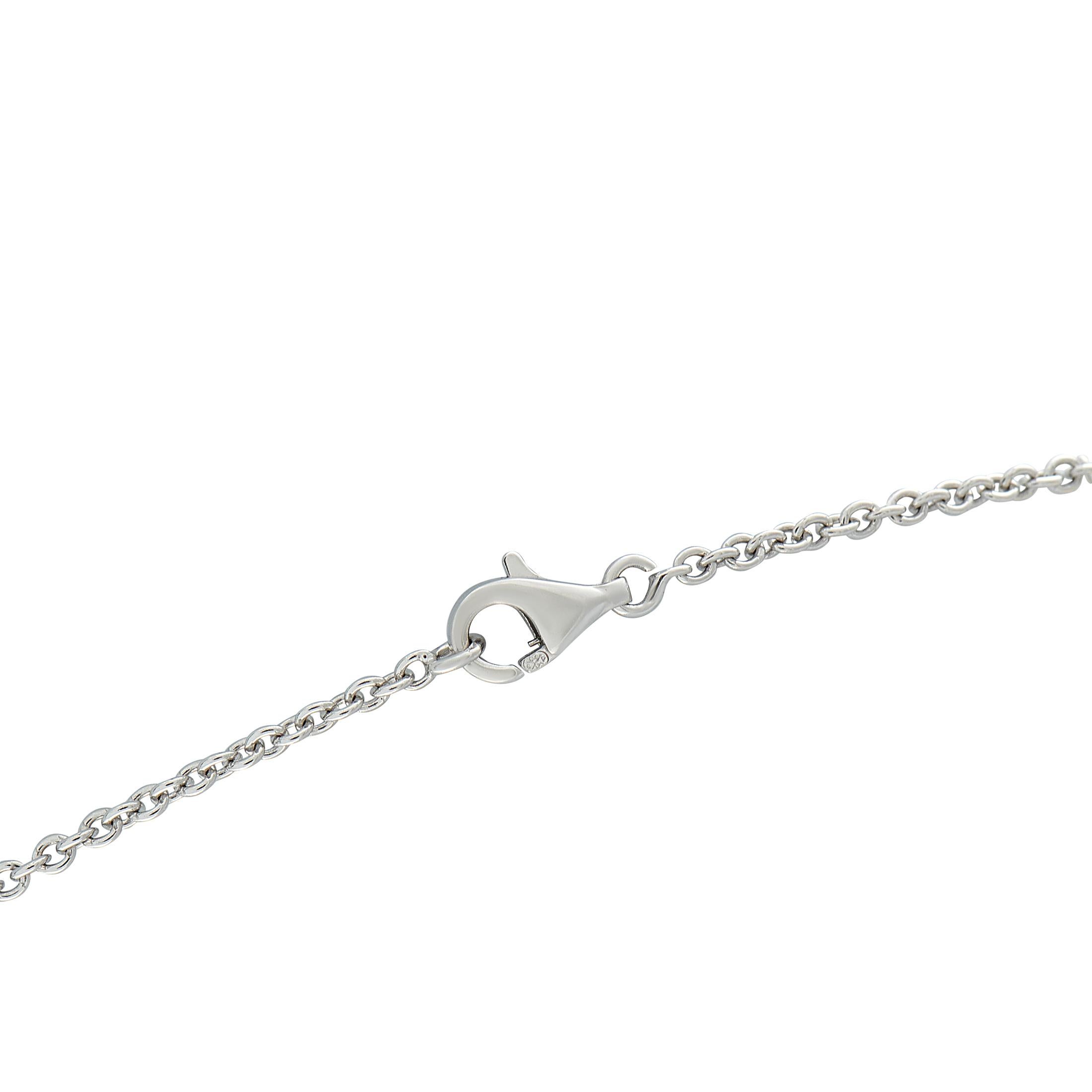 Van Cleef & Arpels Pure Alhambra 18K White Gold 1-Motif Necklace #4909 In Excellent Condition For Sale In Southampton, PA