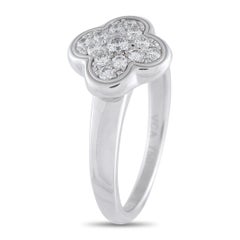 Van Cleef & Arpels Pure Alhambra 18K White Gold Diamond Ring #4908