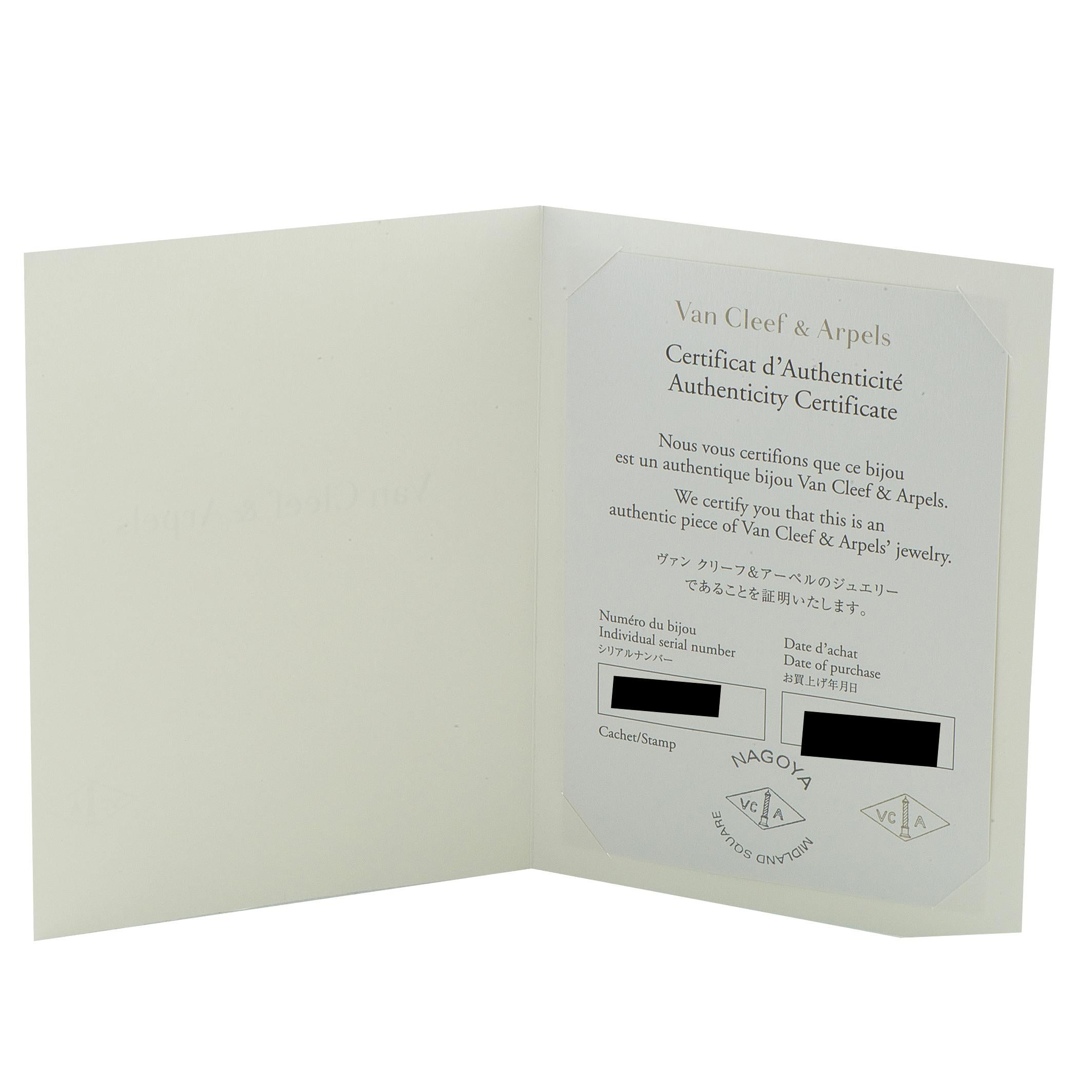 Women's Van Cleef & Arpels Pure Alhambra 18K White Gold Diamond Ring #4908 For Sale