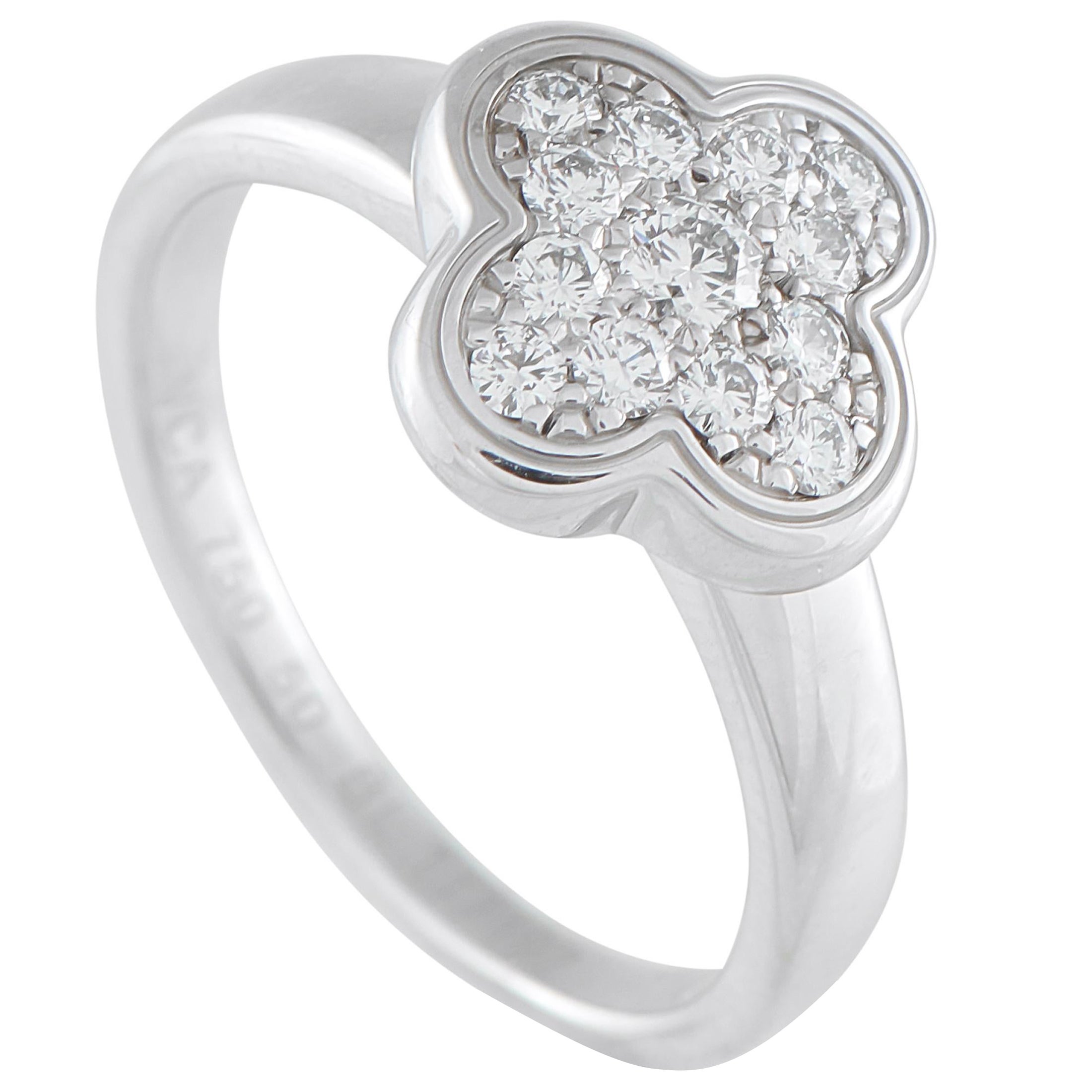 Van Cleef
Arpels Pure Alhambra 18K White Gold Diamond Ring #4908