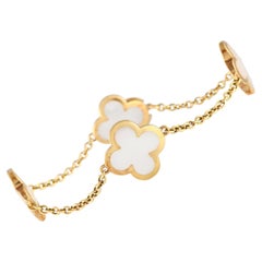 Van Cleef & Arpels Pure Alhambra 18K Yellow Gold Mother of Pearl Bracelet