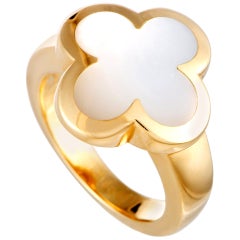 Van Cleef & Arpels Pure Alhambra 18k Yellow Gold Mother of Pearl Ring