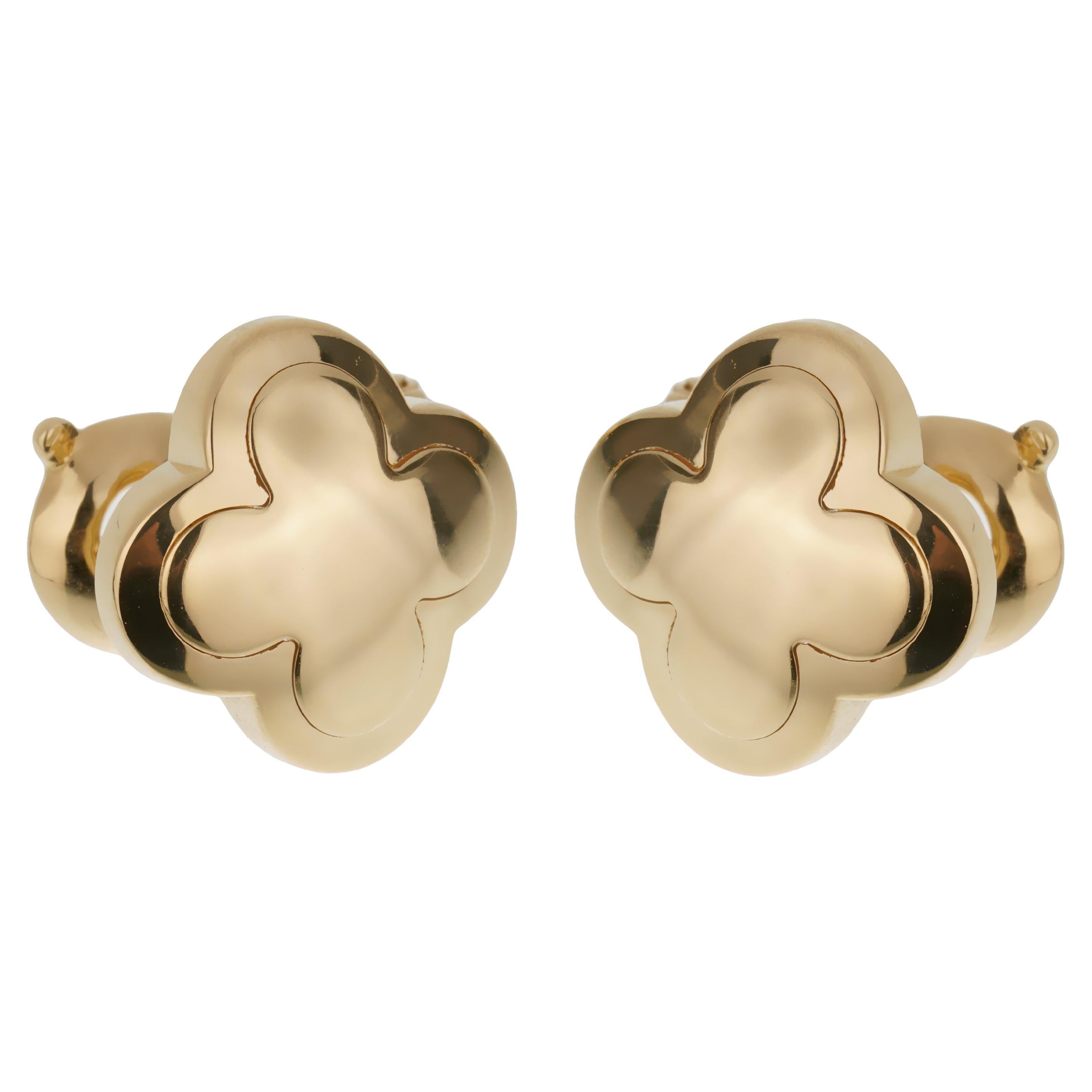 Van Cleef & Arpels Vintage Ohrringe aus 18 Karat Gelbgold mit reinem Alhambra