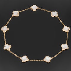VAN CLEEF & ARPELS Alhambra Pura 9 Motivos Nácar Collar de Oro Amarillo de 18k