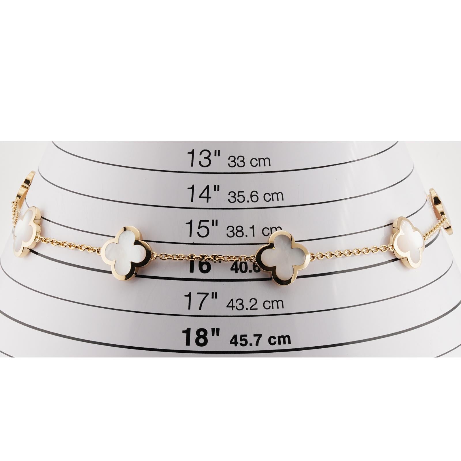 VAN CLEEF & ARPELS Pure Alhambra 9 Motifs Mother-of-Pearl 18k Yellow Gold Neckla 1