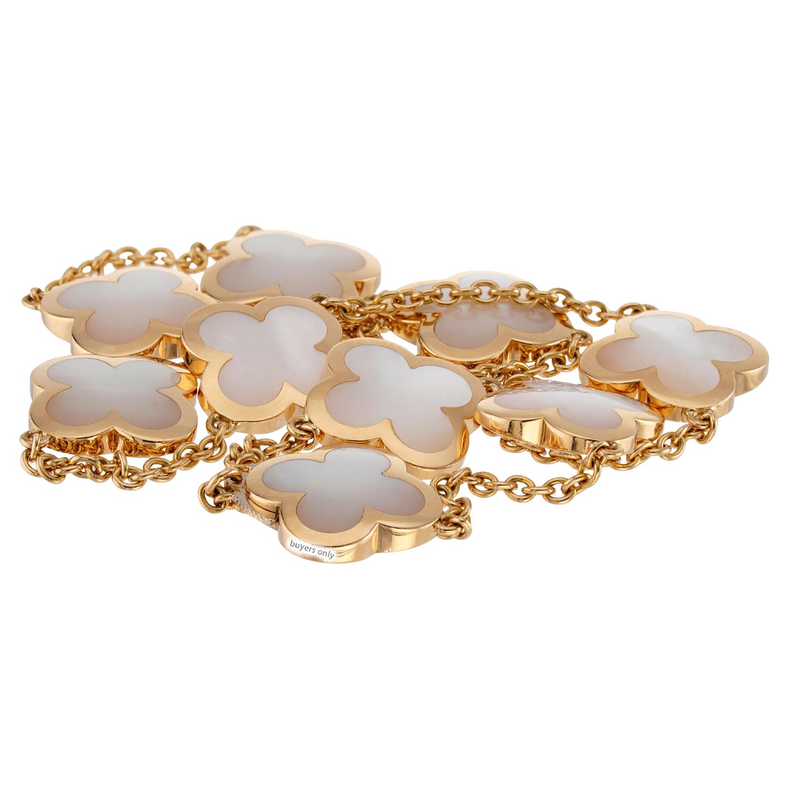 VAN CLEEF & ARPELS Pure Alhambra 9 Motifs Mother-of-Pearl 18k Yellow Gold Neckla 3