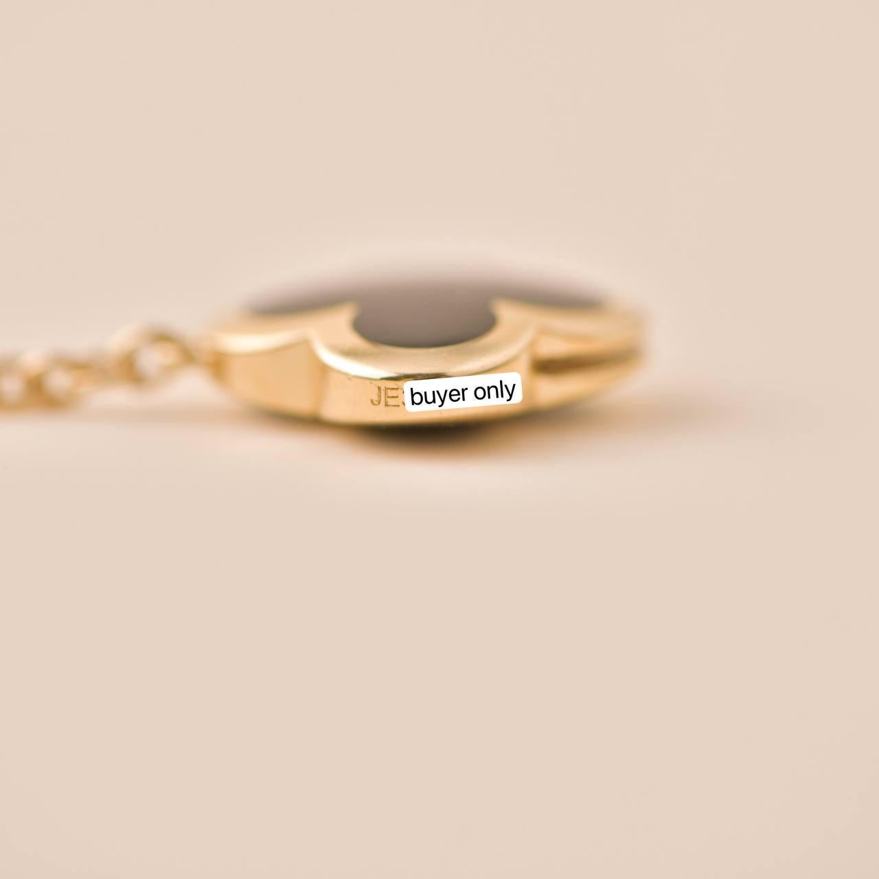 Women's or Men's Van Cleef & Arpels Pure Alhambra Black Onyx 18K Yellow Gold Bracelet