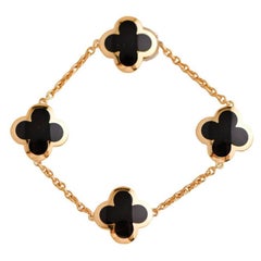 Van Cleef & Arpels Pure Alhambra Black Onyx 18K Yellow Gold Bracelet