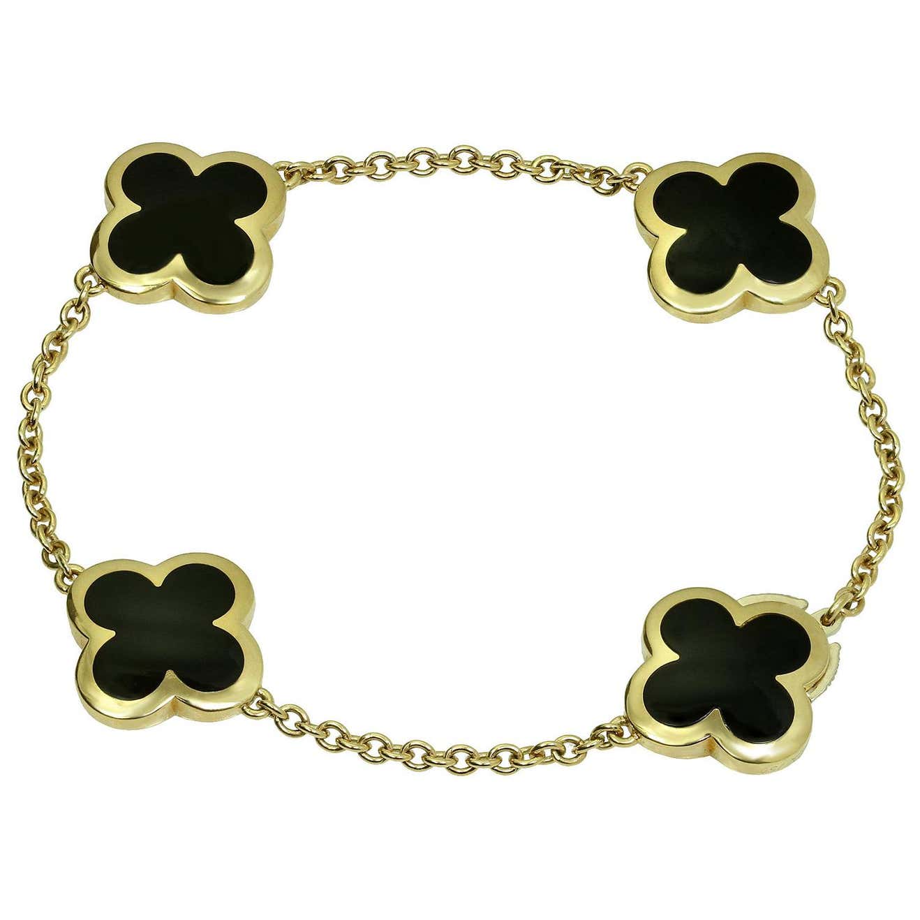 Van cleef black and gold bracelet Clearance