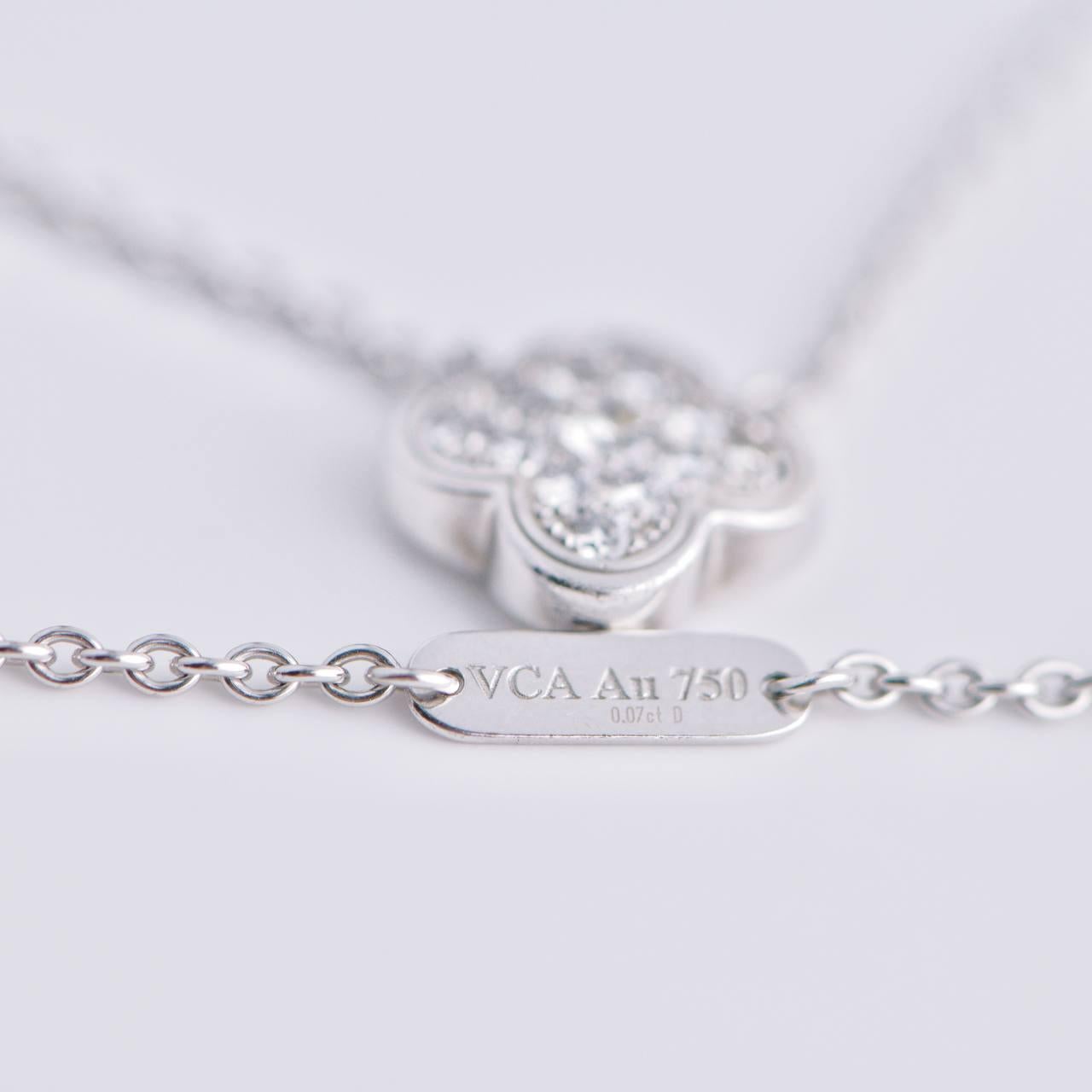 Van Cleef & Arpels Pure Alhambra Diamond White Gold Paved Pendant In Excellent Condition In Banbury, GB
