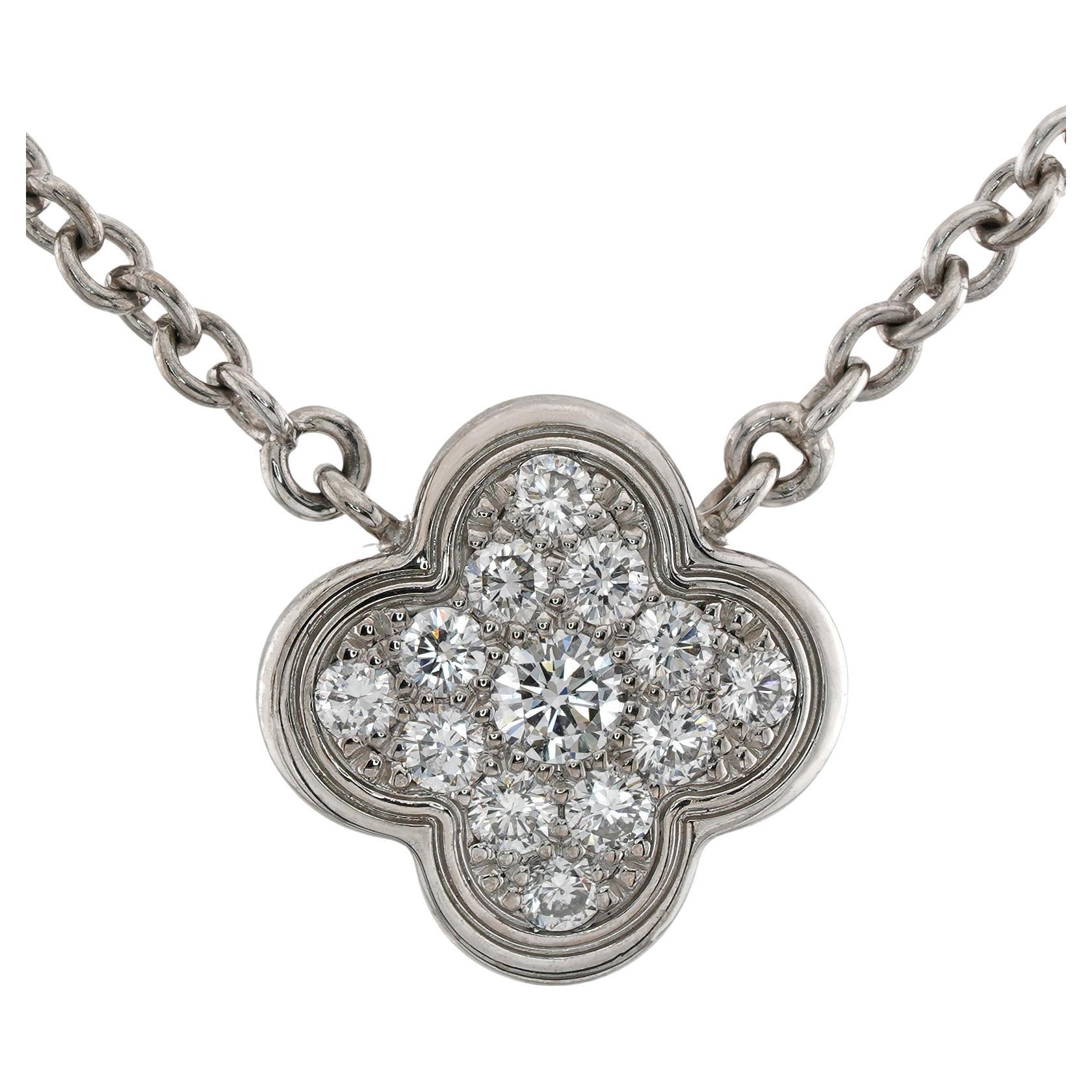 VAN CLEEF & ARPELS Pure Alhambra Diamond White Gold Pendant 