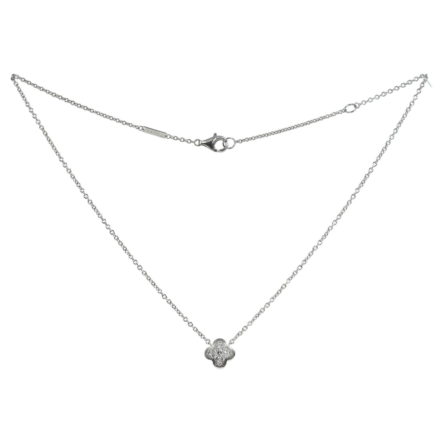 Van Cleef & Arpels Pure Alhambra Diamond White Gold Pendant Necklace 2