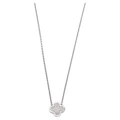 Used Van Cleef & Arpels Pure Alhambra Diamond White Gold Pendant Necklace