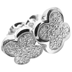 Van Cleef & Arpels Pure Alhambra Diamond White Gold Stud Earrings