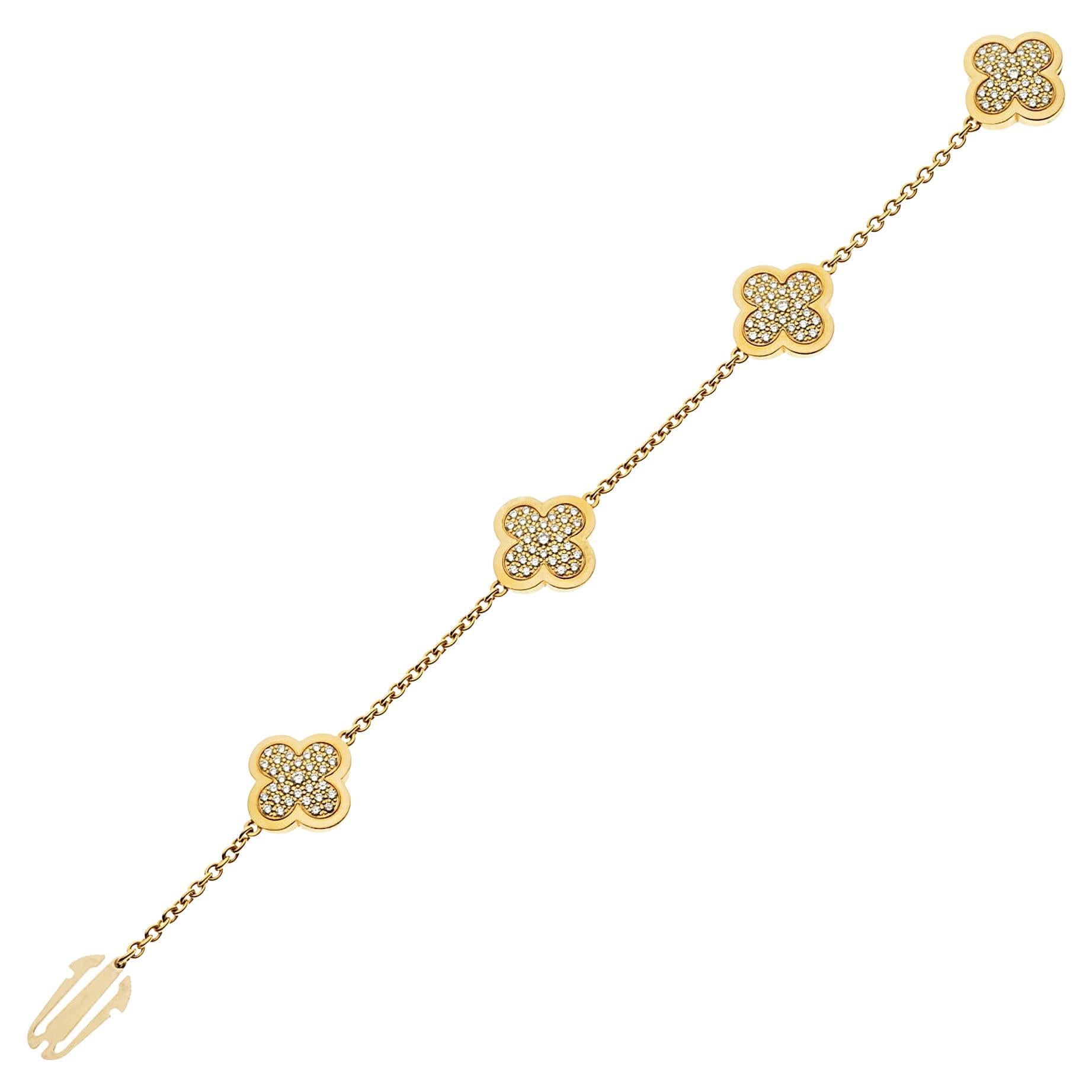 Van Cleef & Arpels Armband aus Gelbgold mit reinem Alhambra-Diamant