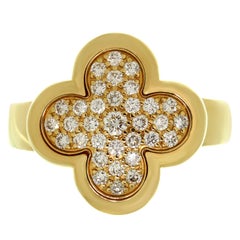 Van Cleef & Arpels Reiner Alhambra Diamantring aus Gelbgold