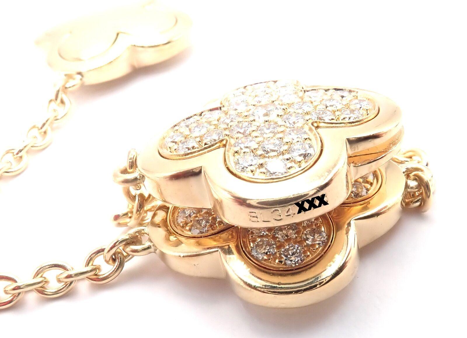 Van Cleef & Arpels Pure Alhambra Fourteen Motifs Diamond Yellow Gold Necklace For Sale 5