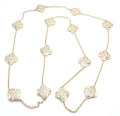 Van Cleef & Arpels Pure Alhambra Fourteen Motifs Diamond Yellow Gold Necklace
